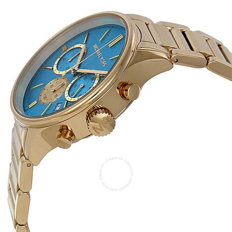 2015 michael kors hot chronograph watch|Michael Kors turquoise face watch.